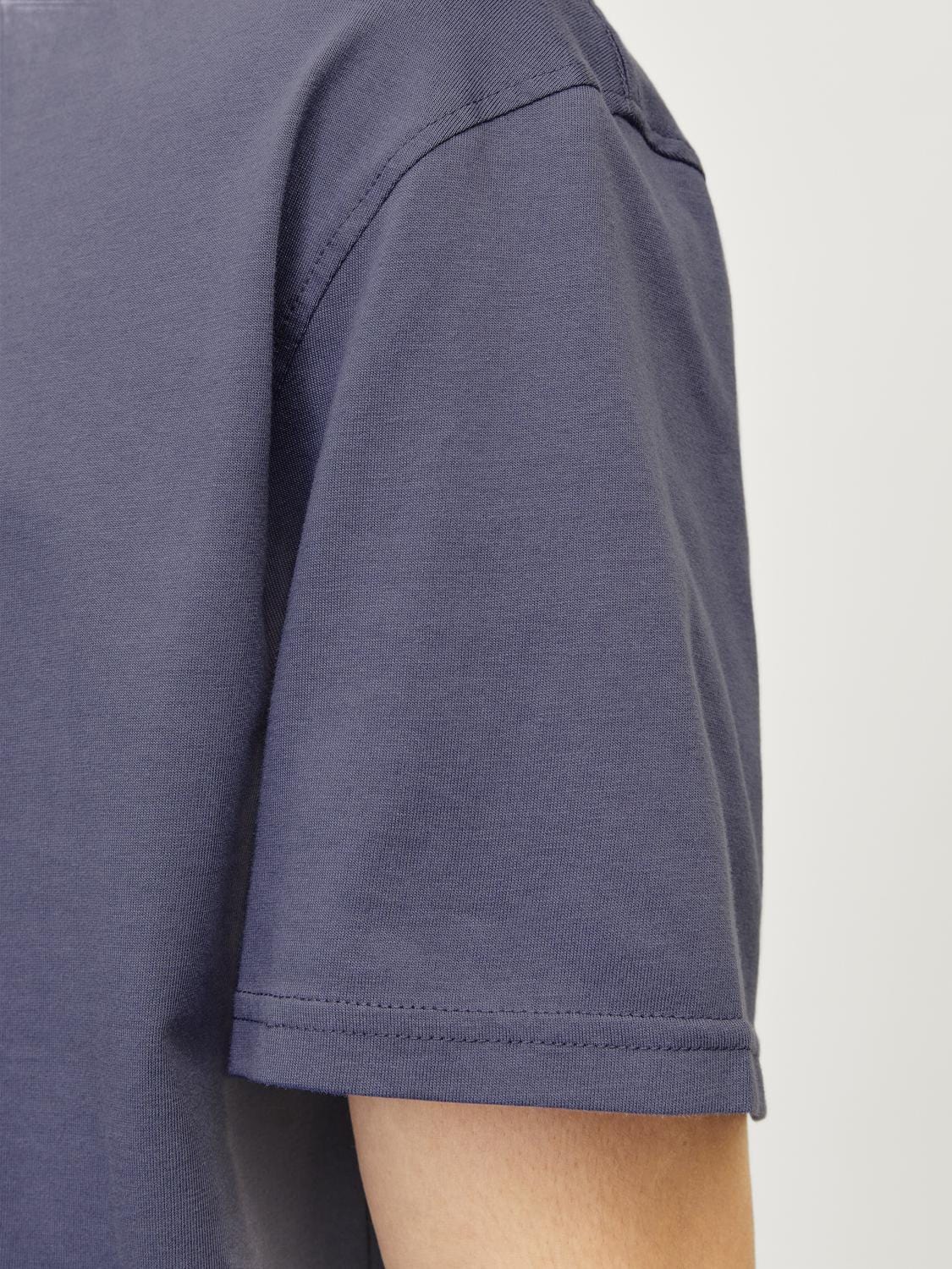 Camiseta básica texto engomado morada - JORFREDERIKSBERG TEE SS CREW NECK NOOS